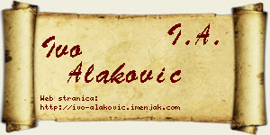 Ivo Alaković vizit kartica